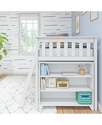 Max & Lily Low Loft With 3-Shelf Bookcase and 6-Shelf