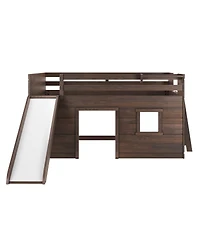 Max and Lily Farmhouse Twin Low Loft with Slide