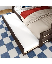 Max and Lily Modern Farmhouse Twin Over Full Bunk Bed With Staircase