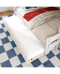 Max and Lily Modern Farmhouse Twin Over Full Bunk Bed With Staircase