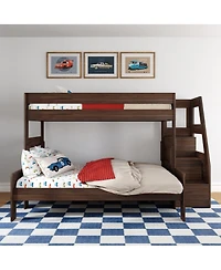 Max & Lily Modern Farmhouse Twin Xl Over Queen Bunk Bed With Staircase