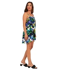 24seven Comfort Apparel Women's Abstract Print Mini Dress