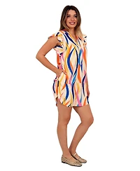 24seven Comfort Apparel Women's Abstract Print Shift Dress