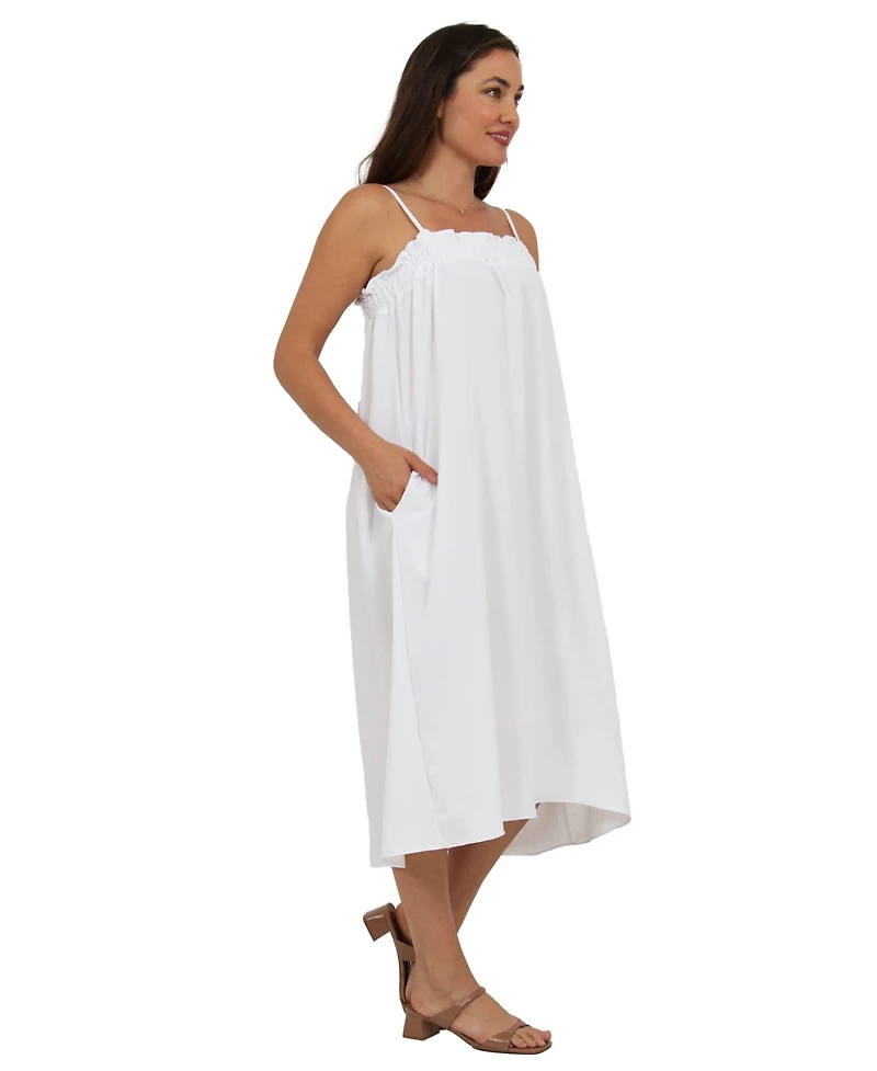 24seven Comfort Apparel Women's Spaghetti Strap A Line Dress