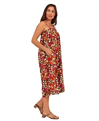 24seven Comfort Apparel Women's Abstract Print A-Line Dress