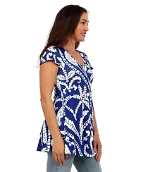 24seven Comfort Apparel Women's Paisley Print Tunic Top