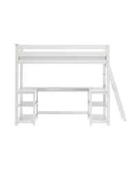 Max and Lily Classic Twin High Loft (Ladder on End) + Wraparound Desk