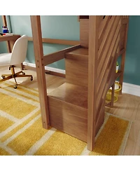 Max and Lily Classic Twin High Loft (ladder on end), Desk, Staircase