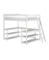 Max and Lily Classic Full High Loft with Wraparound Desk