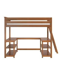 Max and Lily Classic Full High Loft with Wraparound Desk