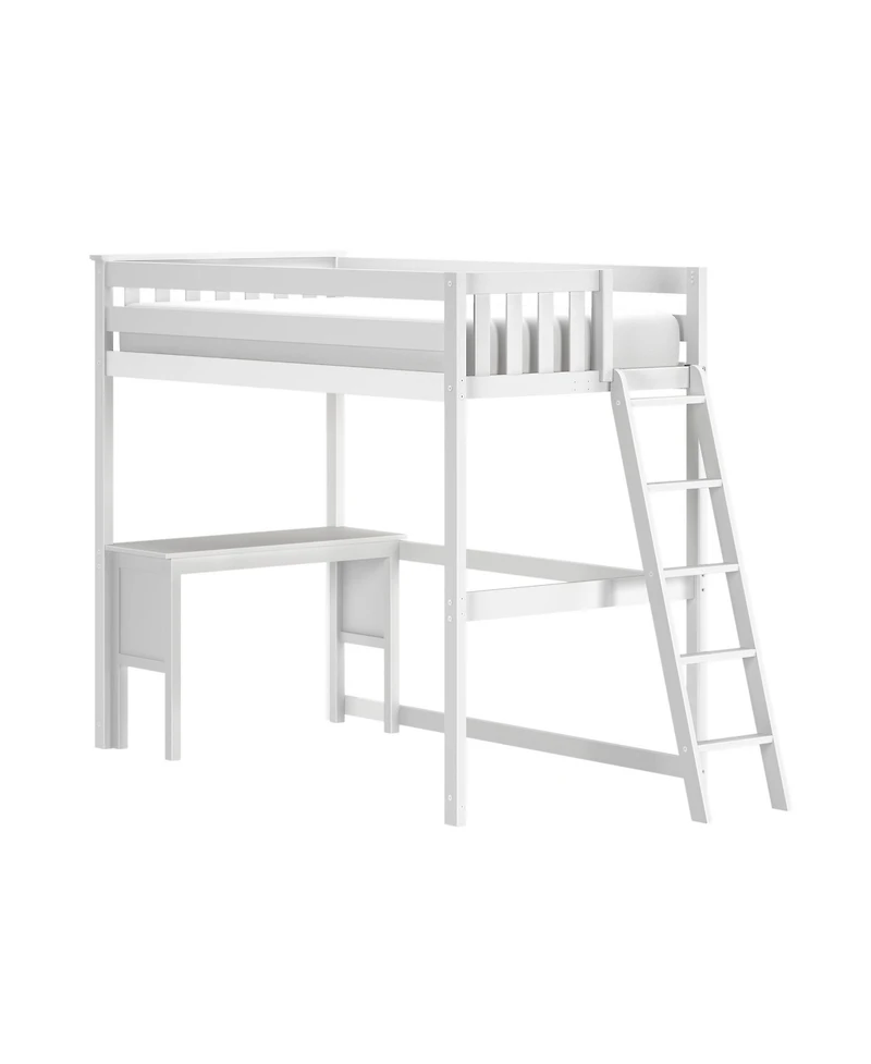 Max and Lily Classic Twin High Loft (ladder on end) + Desk