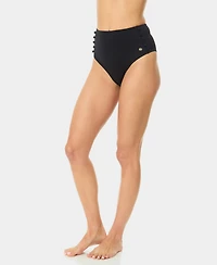 CeCe Women's Covered-Button High-Rise Swim Bottoms