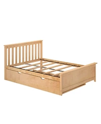 Max and Lily Full Bed Frame with Trundle, Solid Wood Platform Storage