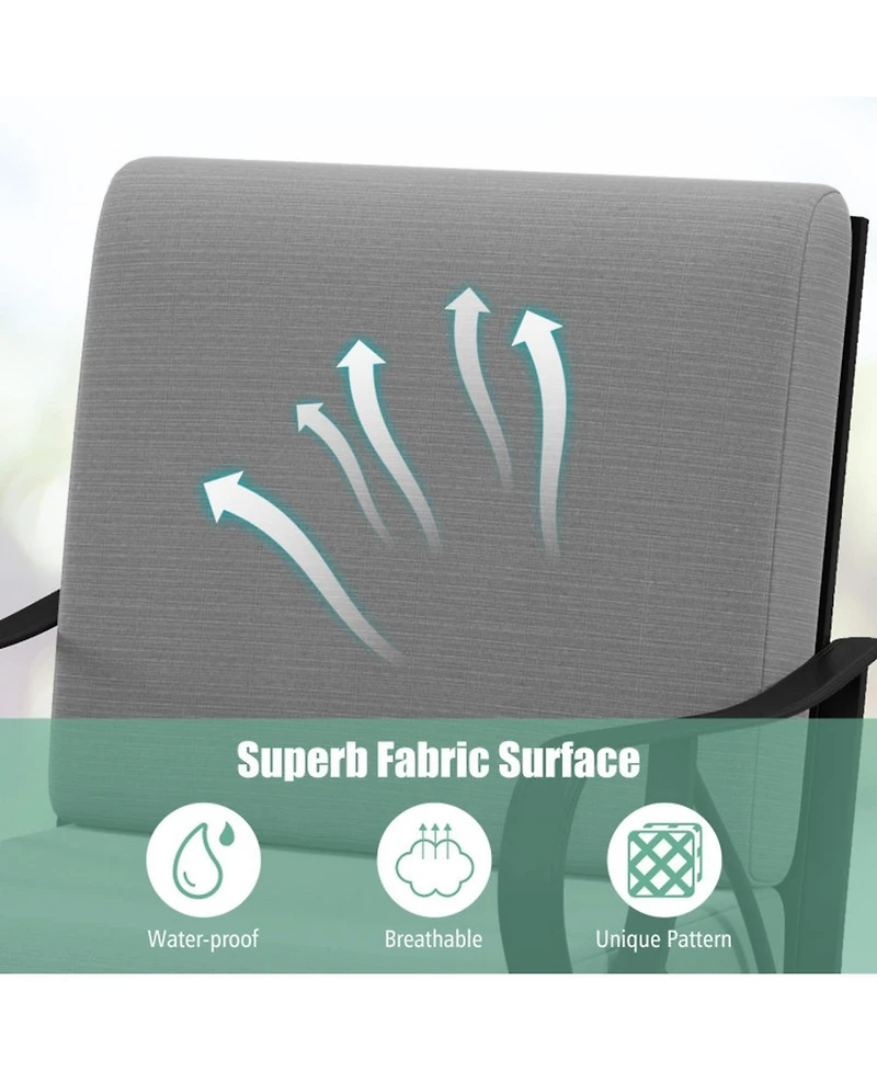 Gouun Cushioned Patio Glider Chair with Curved Armrests