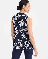 Jm Collection Women's Printed Lace-Up Sleeveless Top, Macy's Exclusive