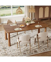 Tribesigns 63'' Solid Wood Dining Table for 4 to 6, Farmhouse Kitchen Table, Rectangular Wood Dinner Table