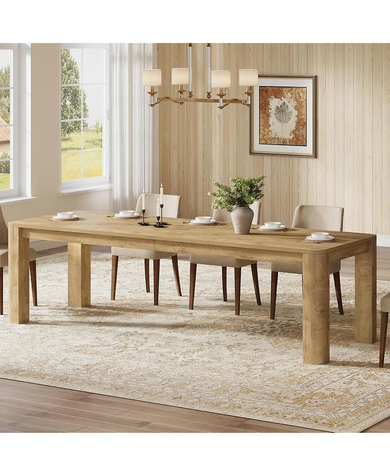 Tribesigns 78.7-Inch Long Dining Table for 6-8, Large Farmhouse Kitchen Table with Rounded Edges for Kitchen and Dining and Living Room