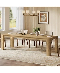Tribesigns 78.7-Inch Long Dining Table for 6-8, Large Farmhouse Kitchen Table with Rounded Edges for Kitchen and Dining and Living Room