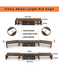 Gnuadz Monitor Stand Riser With Drawer Adjustable Triple Dual desktop organizer