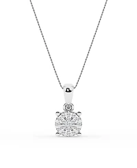 Diamond Cluster Pendant Necklace in Sterling Silver (1/10 ct. t.w.)