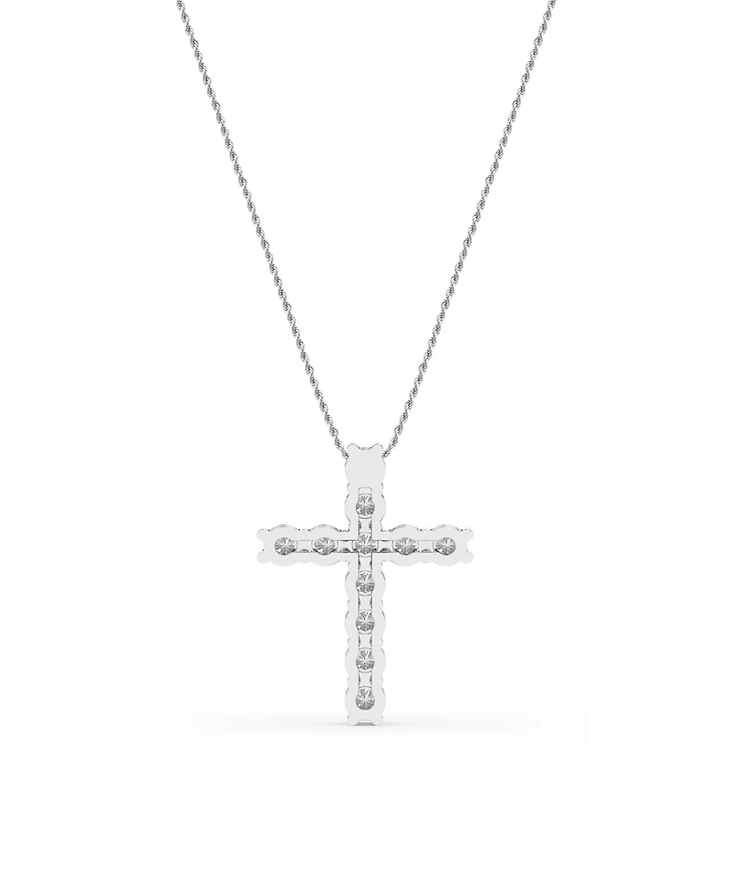 Diamond Cross Pendant Necklace (1/4 ct. t.w.) in Sterling Silver