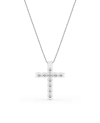 Diamond Cross Pendant Necklace (1/4 ct. t.w.) in Sterling Silver