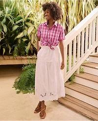 Lands' End Women's Voile Eyelet Maxi Skirt