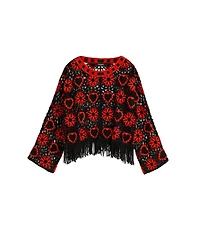 Desigual Women's Crochet sweater hearts