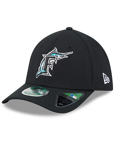 New Era Men's Black Florida Marlins Player Replica 39THIRTY M-Crown Flex Hat
