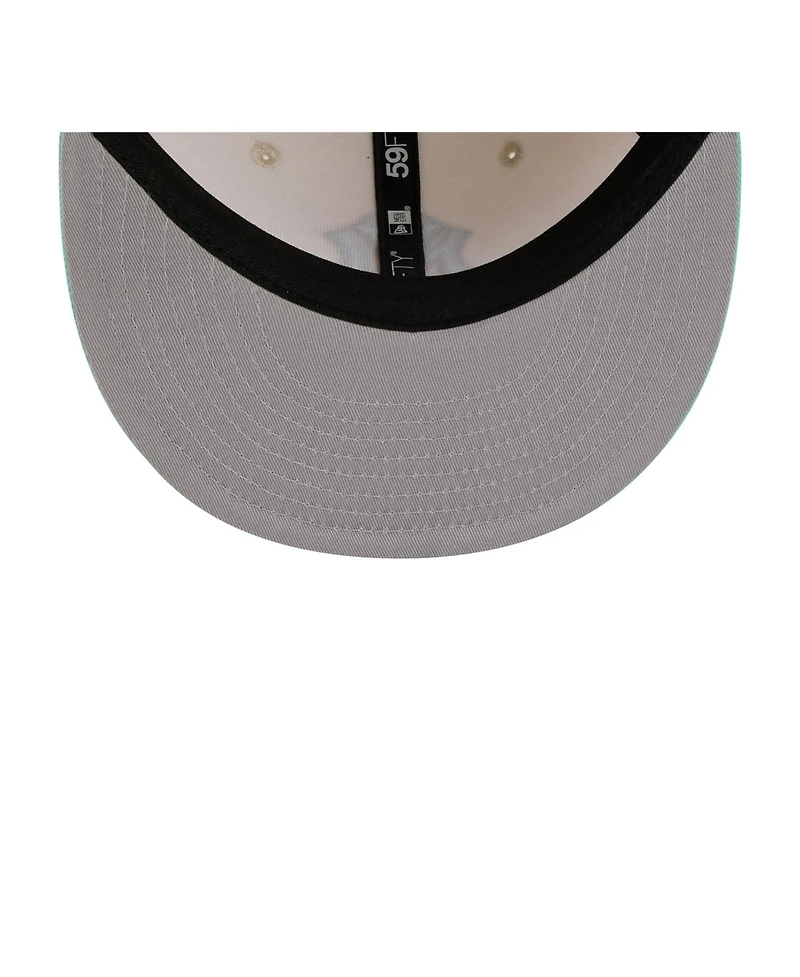 New Era Men's Light Beige/Turquoise York Yankees Two-Tone Color Pack 59FIFTY Fitted Hat