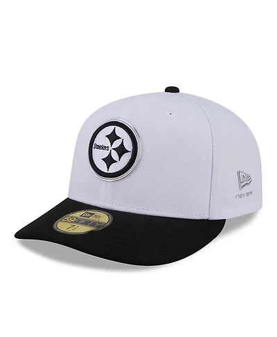New Era Men's White/Black Pittsburgh Steelers 2026 Nfl Draft Pre-Curved 59FIFTY Fitted Hat
