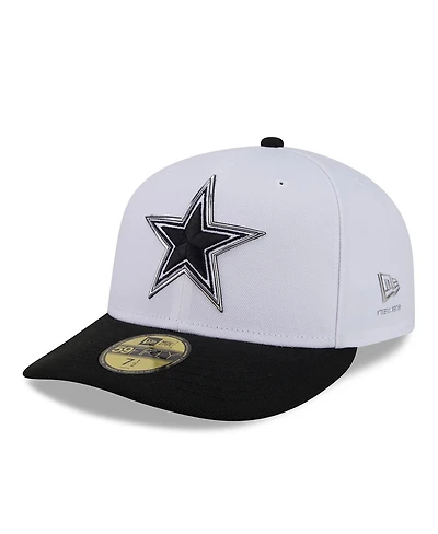New Era Men's White/Black Dallas Cowboys 2026 Nfl Draft Pre-Curved 59FIFTY Fitted Hat