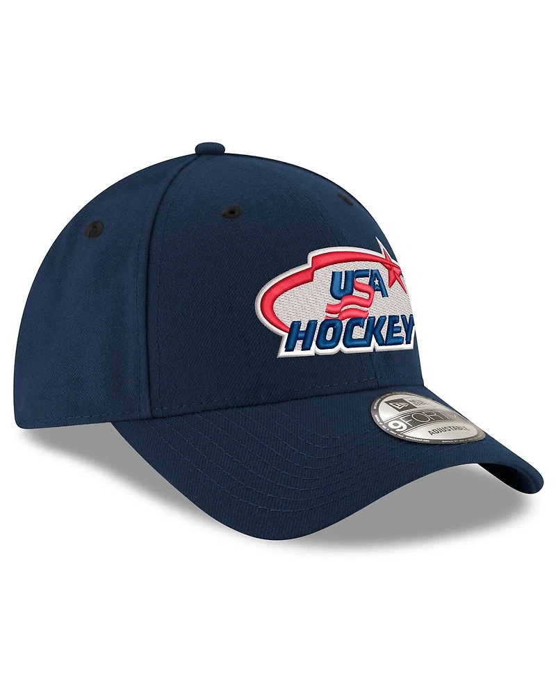 New Era Men's Navy Us Hockey 9FORTY Adjustable Hat
