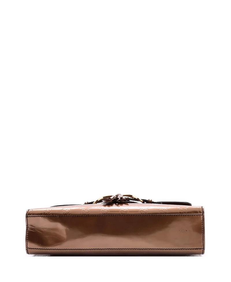 Pre-Owned Gucci Medium Emily Chain Flap Bag Guccissima Patent