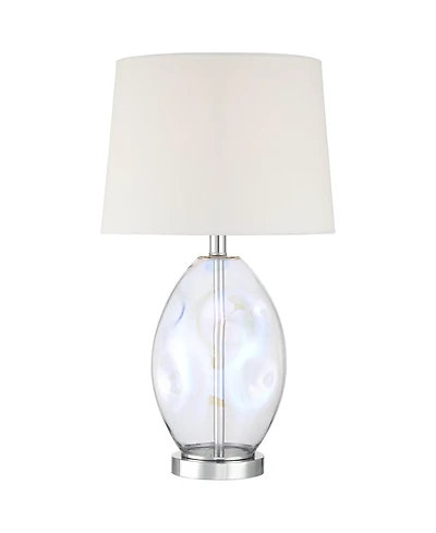 360 Lighting Samantha 24 3/4" High Clear Iridescent Glass 3-Way Table Lamp