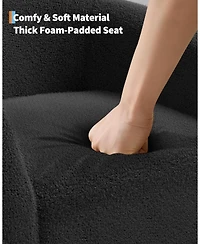gaomon Accent Chair Barrel Boucle Chair Sherpa Armchair Club Chair Suitable for Living Room Bedroom Reception Room Office