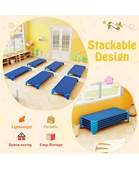 Gouun 52 Inch Kids Stackable Daycare Cots 6 Pack Portable Nap Beds