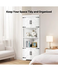 Gouun 68 in Corner Storage Cabinet with Doors and Adjustable Shelves