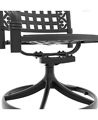 Clihome Patio Cast Aluminum Swivel Dining Chairs with Cushions, Set of 2