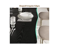 gaomon 4-6 Person Modern Wooden Dining Table with Wave Edge