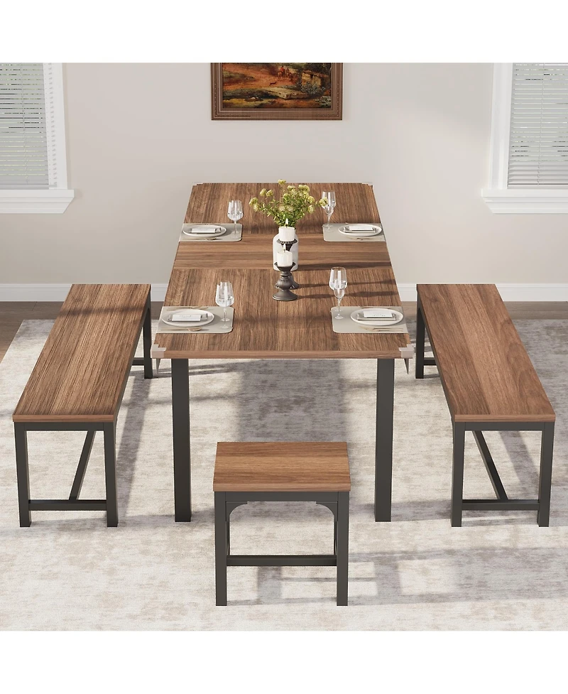 gaomon Extendable 6-8 Person Rectangular Dining Table Set