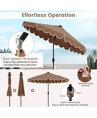 Slickblue Outdoor Solar Umbrella with 24 Led Lights Vented Top