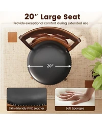 Gouun 31 in Swivel Upholstered Faux Leather Counter Height Bar Stools Set of 2 and High Backrest