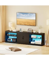 Gouun 77 in Led Entertainment Center with Power Outlets for TVs up to 85