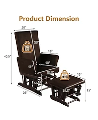 Gouun Nursery Glider Rocker and Ottoman Cushion Set