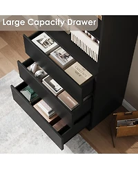 gaomon Industrial Tall Bookcase with Doors and Drawers, 5-Tier Wooden Bookshelf, Metal Frame Storage Rack