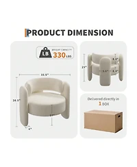 gaomon Dining Chair Office Accent Chair For Living Room Modern Chenille Boucle Accent Chair for Kitchen Dining Room