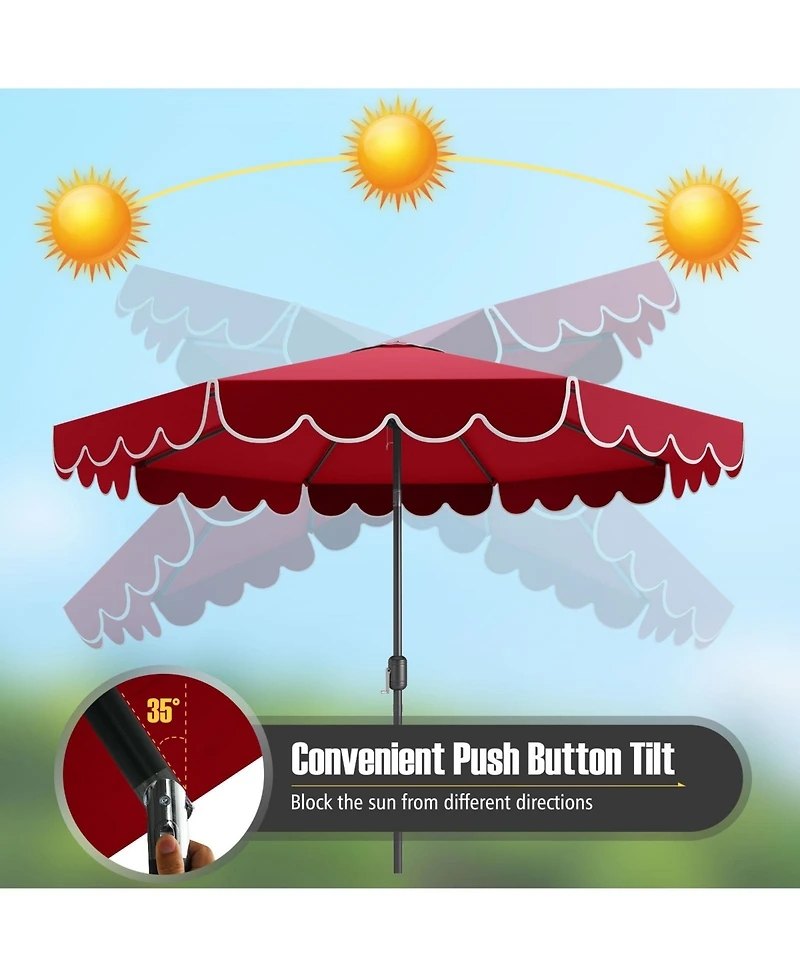 Sugift 10 ft Patio Market Umbrella with Crank and Tilt Adjustment