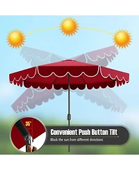 Sugift 10 ft Patio Market Umbrella with Crank and Tilt Adjustment