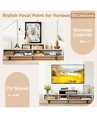 Gouun 63 in Open Cubby Tv Stand with 5-Leg Stability for TVs up to 70